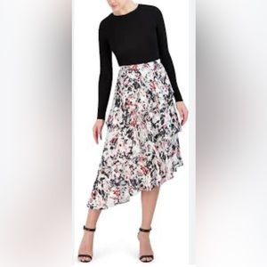 ✨⚡️💥 BCBGMAXAZRIA Women's Printed Tiered Asymmetrical Hem Skirt.